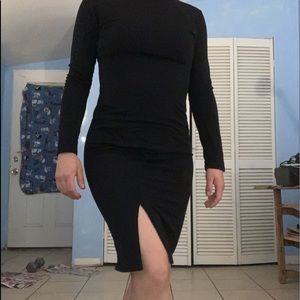 Black dress turtle neck, long sleeve, stretches